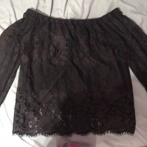 Dark Grey off the shoulder top